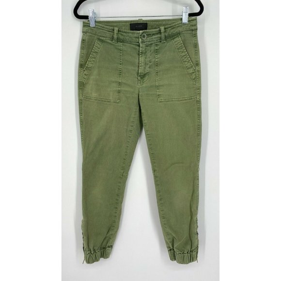 J. Crew Pants - J. Crew Ankle Zip Skinny Jogger Pants Women's Size 0 Mid Rise Stretch Crop Green